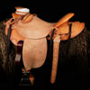 The Colt Starter, Wade Tree, 15 inch seat, Gullet - 7 and 1/2 inch by 6 and 1/4 inch by 4 inch, Horn 4 and 1/4 by 4 inch Guatelajara, 90 degree bars, 7/8ths flat palte riggin, Cheyenne Roll, built by Keith Valley.